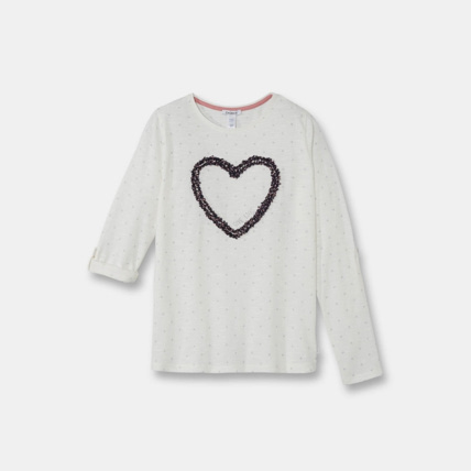 Avis T-shirt fantaisie blanc fille OKAIDI 1