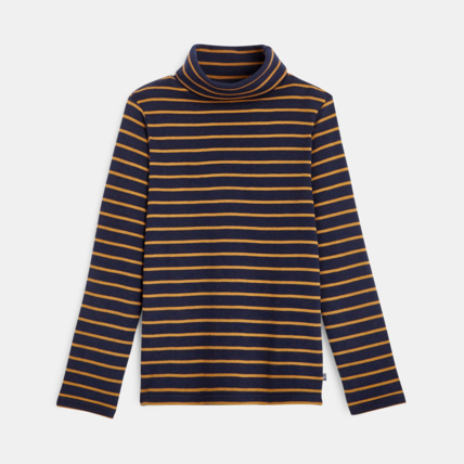 Avis T-shirt col roulé rayé beige garçon OKAIDI 1