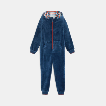 Avis Combinaison velours à capuche bleu garçon OKAIDI 1
