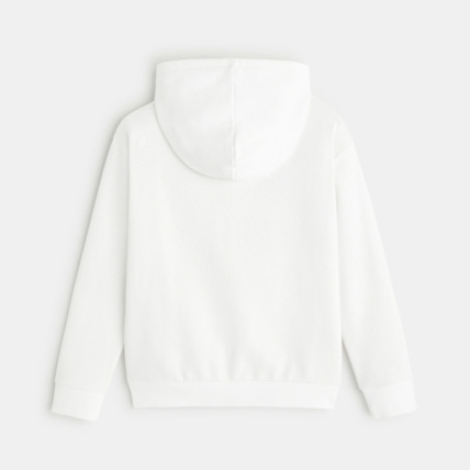 Avis Sweat-shirt uni à capuche blanc fille OKAIDI 4