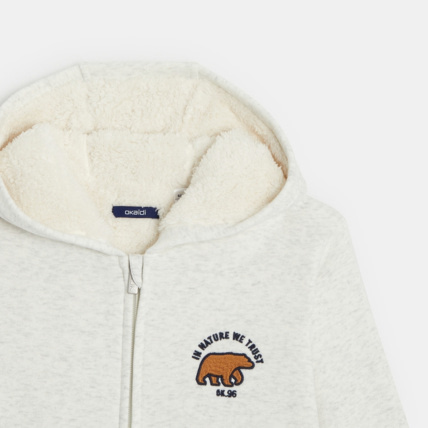 Avis Sweat-shirt doublé en polaire sherpa blanc garçon OKAIDI 3