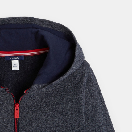 Avis Sweat zippé à capuche en molleton chiné bleu garçon OKAIDI 2