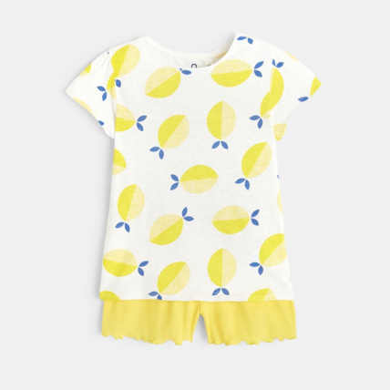 Avis Pyjama d'été 2 pièces motif citron jaune fille OKAIDI 1