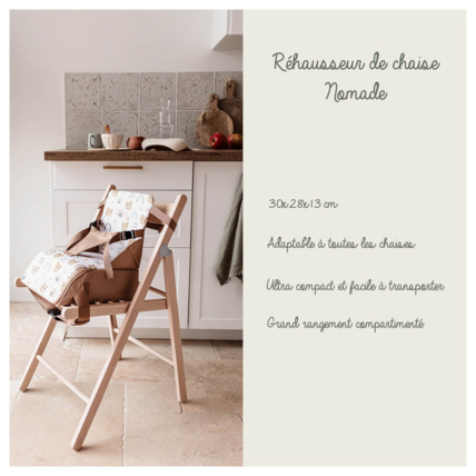 Avis Rehausseur de chaise bébé nomade en tissu Oursons Camel TINEO 3