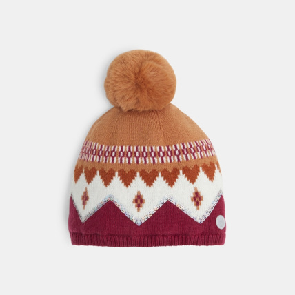 Avis Bonnet jacquard à pompon violet fille OKAIDI 2
