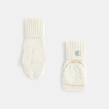 Avis Moufles mitaines en maille jacquard beige fille OKAIDI 2
