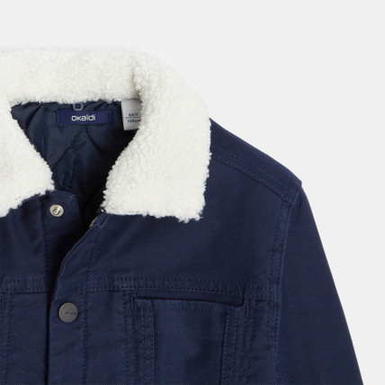 Avis Blouson en toile doublée et col fourrure bleu garçon OKAIDI 3