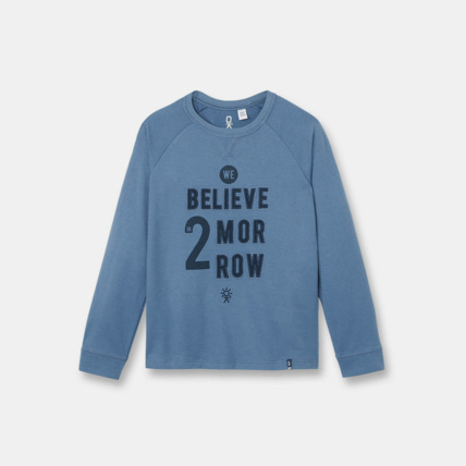 Avis T-shirt à message bleu garçon OKAIDI 1