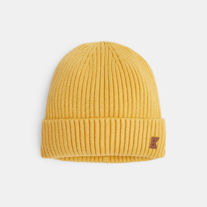 Avis Bonnet en tricot côtelé jaune garçon OKAIDI 1