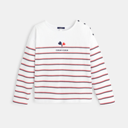 Avis T-shirt marinière rayé bleu fille OKAIDI 2