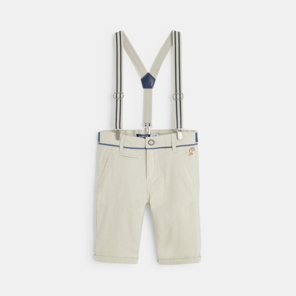 Avis Bermuda stretch à bretelles beige garçon OKAIDI 1