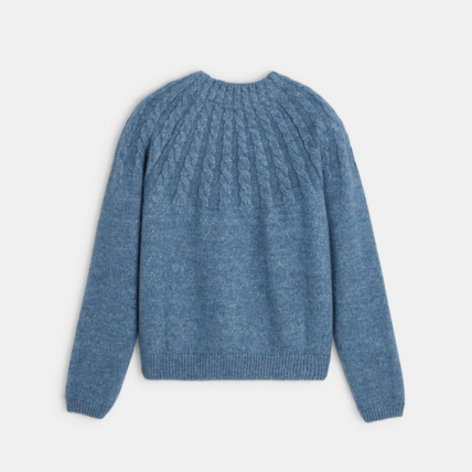 Avis Pull torsadé col montant bleu fille OKAIDI 4