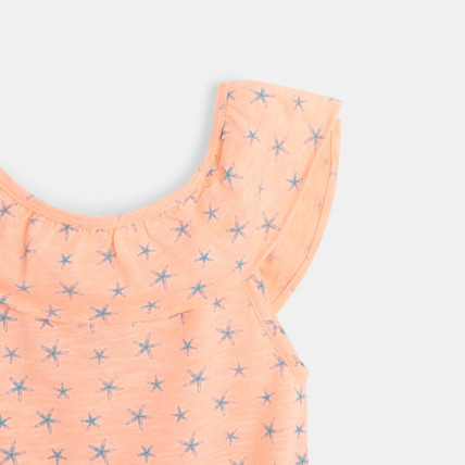 Avis Combishort étoilé à col volanté orange fille OKAIDI 4