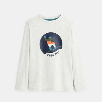 Avis T-shirt manches longues Mountain Adventures blanc garçon OKAIDI 1