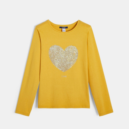 Avis T-shirt à sequins jaune fille OKAIDI 1
