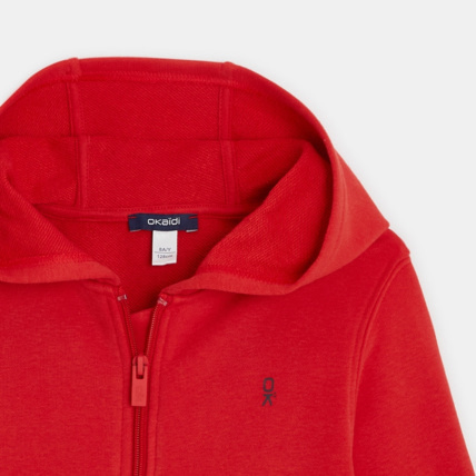 Avis Sweat-shirt uni à capuche rouge garçon OKAIDI 2