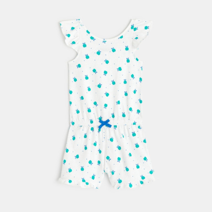 Avis Combishort imprimé motif "petites pommes" blanc fille OKAIDI 2