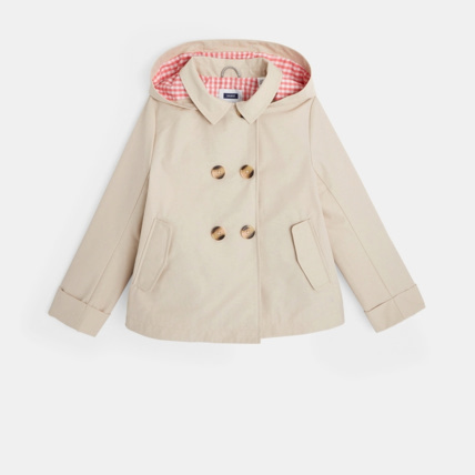 Avis Trench enduit déperlant à capuche amovible beige fille OKAIDI 1