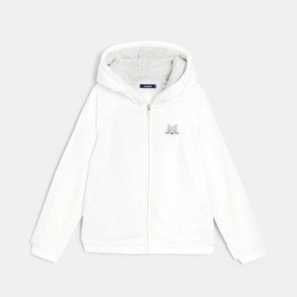 Avis Sweat à capuche en sherpa blanc fille OKAIDI 1