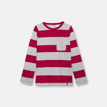 Avis T-shirt rayures rugby rouge garçon OKAIDI 1