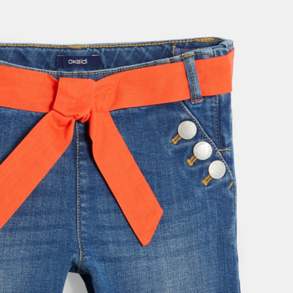Avis Jean flare ceinturé bleu fille OKAIDI 3