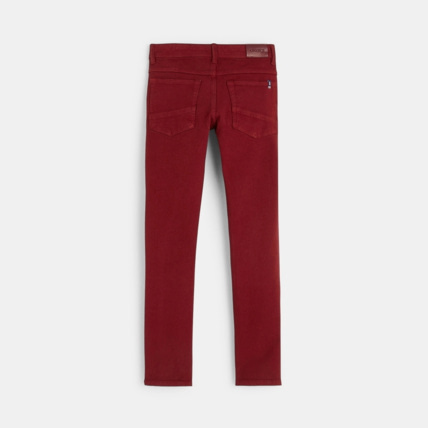 Avis Pantalon skinny en toile bi-stretch rouge garçon OKAIDI 2