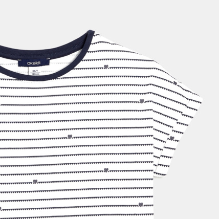 Avis T-shirt rayé petits cœurs bleu fille OKAIDI 4