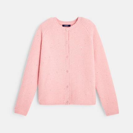 Avis Cardigan tricot côtelé à sequins rose fille OKAIDI 2