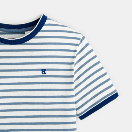 Avis T-shirt marinière bleu garçon OKAIDI 3