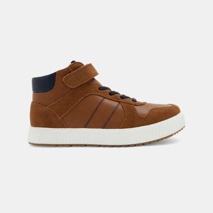 Basket montante bimati re lacets et scratch beige gar on OKAIDI
