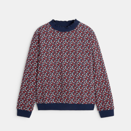 Avis Sweat-shirt imprimé à col collerette bleu fille OKAIDI 2