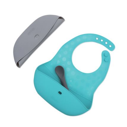Avis Lot de 2 bavoirs et cuillères en silicone - Pöket Bblüv 1