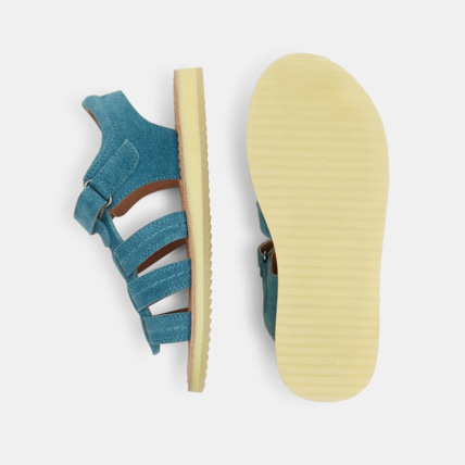 Avis Sandales mix matière cuir à scratch bleues garçon OKAIDI 3