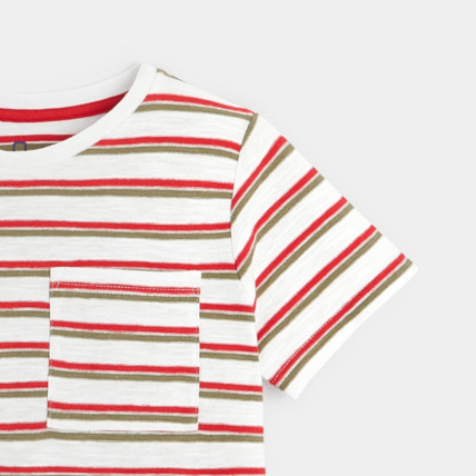 Avis T-shirt rayé marin rouge garçon OKAIDI 2