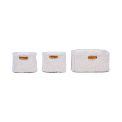 Avis Lot de 3 paniers de rangement Teddy Off White Childhome 1