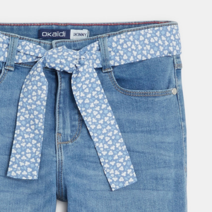Avis Jean skinny ceinturé bleu fille OKAIDI 2