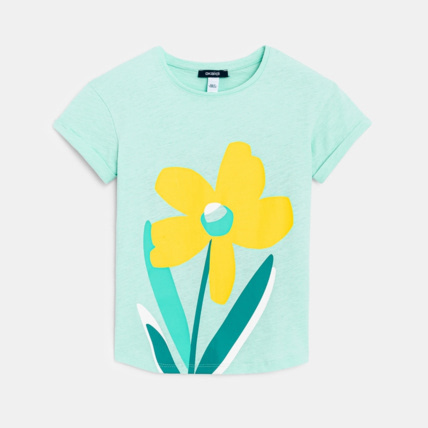 Avis T-shirt à motif fleuri jaune fille OKAIDI 2