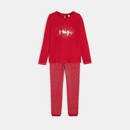 Avis Pyjama 2 pièces en jersey Magic rouge fille OKAIDI 1