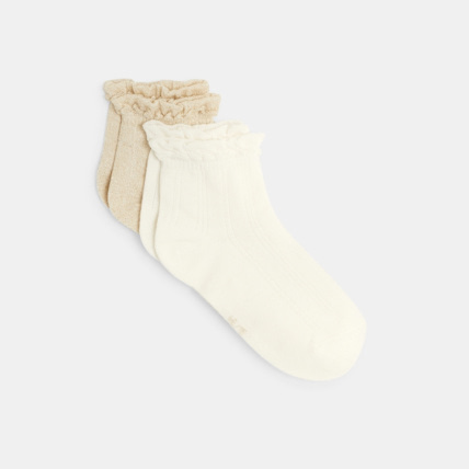 Avis Socquettes frou-frou (lot de 2) jaune fille OKAIDI 1