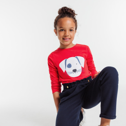 Avis T-shirt à motif animal rouge fille OKAIDI 1