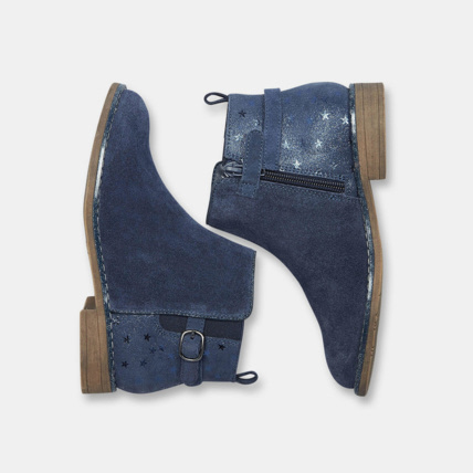 Avis Boots en cuir suédé bleues fille OKAIDI 3