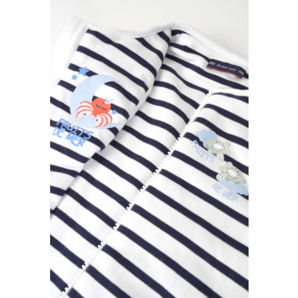 Avis Gigoteuse rayée Baby - coton épais - Milk/Marine Deep ARMOR-LUX 3