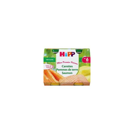 Avis Carottes Pommes de terre Saumon - 2 pots x 190g - 6 mois HIPP 1
