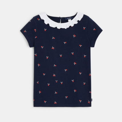 Avis T-shirt imprimé à col collerette rouge fille OKAIDI 2