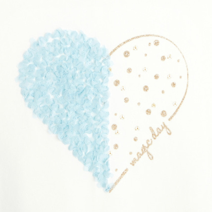 Avis T-shirt motif coeur fantaisie blanc fille OKAIDI 2