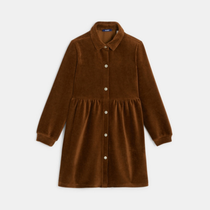 Avis Robe-chemise en velours côtelé marron fille OKAIDI 1