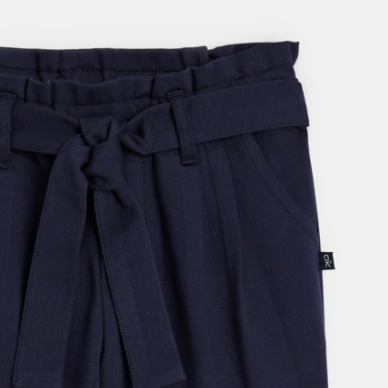 Avis Pantalon à taille haute ceinturée bleu fille OKAIDI 3