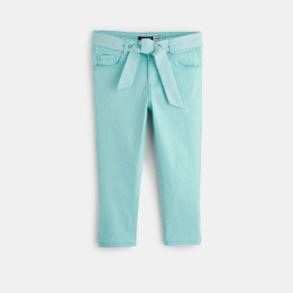 Avis Pantalon capri ceinturé bleu fille OKAIDI 1