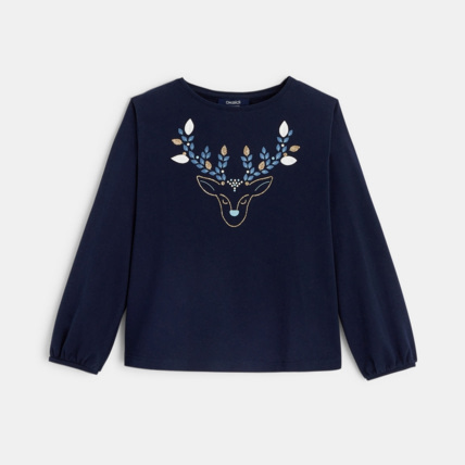 Avis T-shirt de Noël bleu fille OKAIDI 1