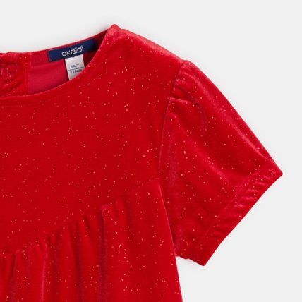 Avis Robe en panne de velours pailletée rouge fille OKAIDI 4